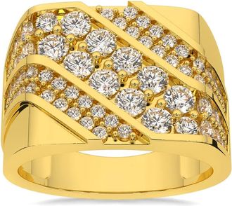 Pompeii3 2 1/2Ct Mens Diamond Ring 10k Yellow Gold Lab Grown