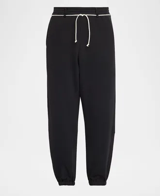 Mordecai Men & apos;s Fleece Stripe-Trim Drawcord Joggers
