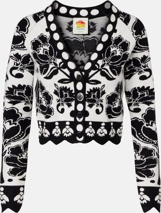 Farm Rio Floral Arabesque jacquard cardigan
