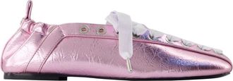 Ganni Ballerinas, female, Pink, Size: 10 US Lace-Up Ballerinas