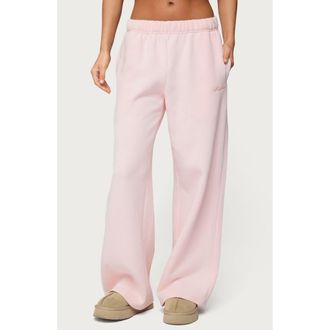 Edikted Basic Girl Wide Leg Sweatpants in Light-Pink at Nordstrom, Size X-Small