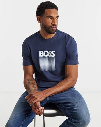HUGO BOSS Stack Logo T-Shirt - Blue