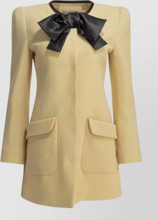 Valentino caban sheath dress bow detail pockets