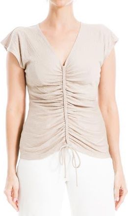 Max Studio Center Shirred Short Sleeve T-Shirt in Driftwood at Nordstrom Rack, Size Medium