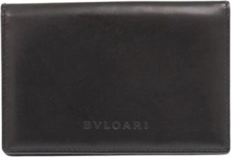 Bulgari Pre-owned Lederen Portemonnee - Heren - Vintage Accessoires - Zwart - ONE Size - Leer - Vintage