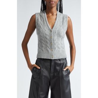 Vince Cable Wool Blend Sweater Vest in H Silver Dust at Nordstrom Rack, Size X-Small