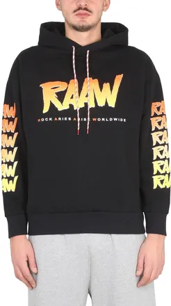 Aries Logo-Print Cotton Sweatshirt - Black