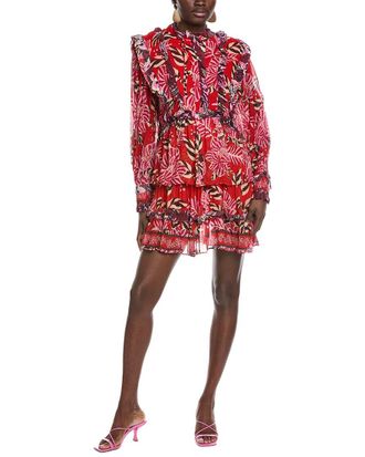 Farm Rio Farm Rio Mixed Floral Ruffled Mini Dress