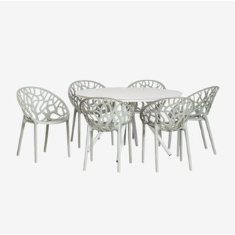 Sklum Sklum - Set tavolo rotondo in alluminio Valerie (&Oslash;125 cm) e 6 sedie da giardino Ores