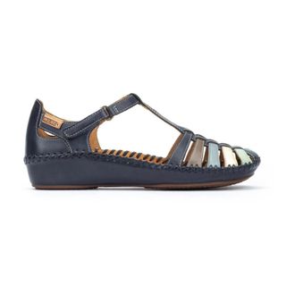 Pikolinos Blauwe leren damessandaal - Dames - Sandalen - Blauw - 41 EU - Leer - Schoenen