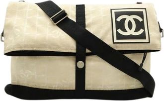 Chanel Pre-owned Cross Body Bags, female, Beige, Size: ONE SIZE Pre-owned Nylon Cross Body Bag
