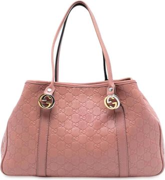 Gucci Pre-owned Tote Bags, female, Pink, Size: ONE SIZE Pre-owned Guccissima Leather Tote Bag