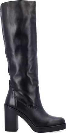 Stuart Weitzman Bethenny 80 Laars - Dames - Hoge Laarzen - Zwart - 41 EU - Leer - Schoenen