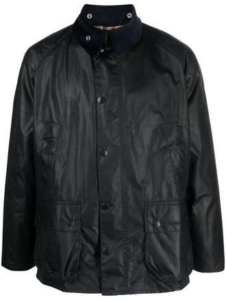 Barbour Bedale Jacket In Navy Blue Waxed Cotton