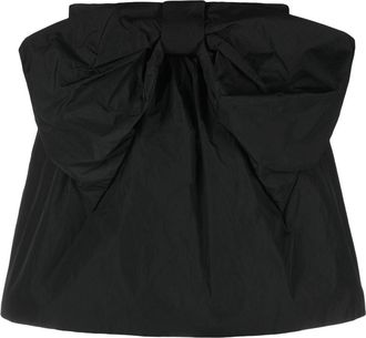 Red Valentino bow-detail taffeta mini skirt - women - Polyester - 36 - Black