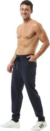 Hoerev Mens Running Trousers Casual Jogging Harem Cotton Pants Navy