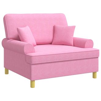 vidaXL Sill&oacute;n Con Cojines Rosa Tela Vidaxl