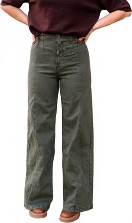 Free People We The Free Libre Wide Leg Jeans In Olive