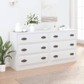 vidaXL Vidaxl - Aparadores 2 Piezas Madera Contrachapada Blanco