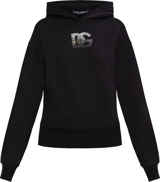 Dolce & Gabbana Felpa con cappuccio e logo - Nero
