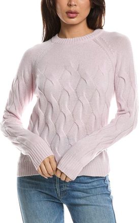 Fort&eacute; Cashmere Wandering Cable Crewneck Cashmere Sweater
