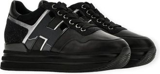 Hogan Womens Midi H222 Sneakers In Black