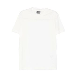 Emporio Armani T-Shirts, male, White, Size: 3XL Crew Neck T-Shirt