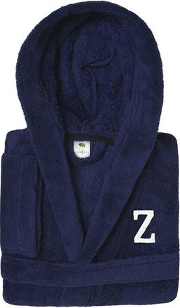 Linum Home Textiles Personalized Linum Kids Small Super Plush Hooded Bathrobe With White Bookman Font (Monogrammed A-Z)