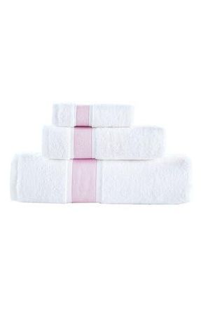 Brooks Brothers Ottoman Rolls Turkish Cotton 3-Piece Bath Essential Towels in Pink/White at Nordstrom Rack