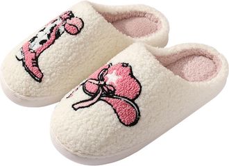 Generic House Slippers for Women Mens Fluffy Slippers Casual House Shoes Memory Foam Womens Slipper Outdoor Indoor Warm Plush Bedroom Slipper with Faux Fur Fl