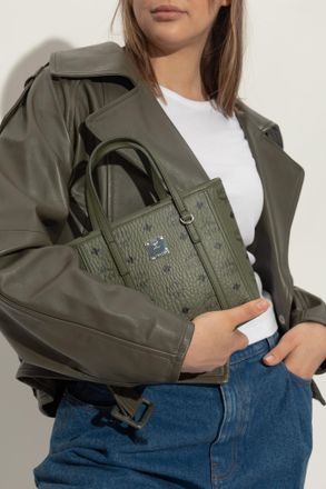MCM Handbag With Visetos Print, Womens, Green