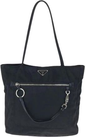 Prada Pre-owned Tessuto Tote Bag - Dames - Vintage Shopper - Zwart - ONE Size - Nylon - Vintage