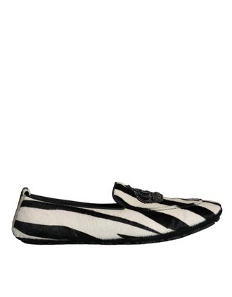 Dolce & Gabbana Zwarte Witte Kalfsbont Instaploafers Heren Schoenen