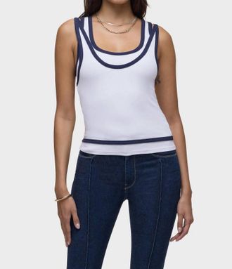 Hudson Layered Tank Top In White