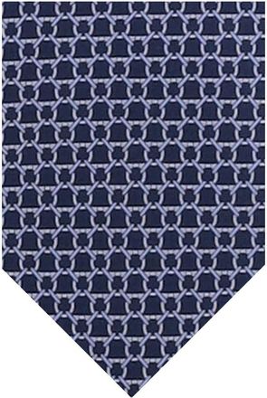 Ferragamo Blue Gancini Logo Tie