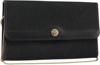 Dior Pre-owned Trotter Canvas Schoudertas - Dames - Vintage Clutch - Zwart - ONE Size - Vintage