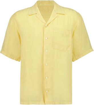 120% Lino Hombre, Camisas, Amarillo, Talla: L