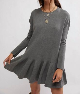 Free People Time On My Side Dress In Dark Grey