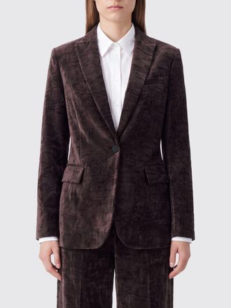 Liu Jo Single-Breasted Velvet Blazer with Peak Lapels