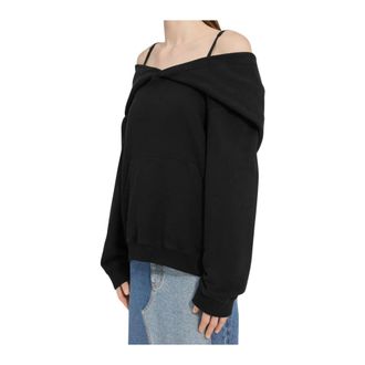 Maison Margiela Dames, Sweatshirts & Hoodies, Zwart, Maat: XS Katoen