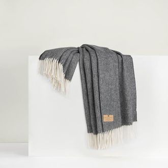 Lands Downunder Pinstripe Cashmere Throw in Onyx at Nordstrom