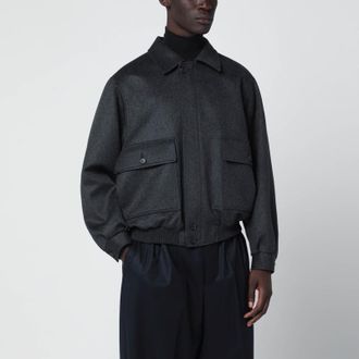 Auralee Grey cashmere zip jacket