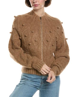 Frame Denim Frame Denim Popcorn Zip Wool-Blend Cardigan