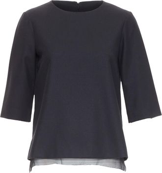 The Row black sheer boxy top