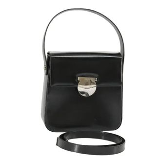 Ferragamo Tweedehands leren handtassen - Dames - Vintage Handtas - Zwart - ONE Size - Leer - Vintage