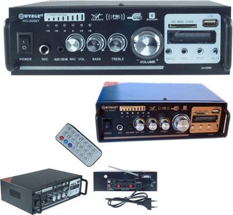 Trade Shop Trade Shop - Amplificatore Audio Stereo 2 Canali Bluetooth Microfono Usb Sd Mp3 Karaoke 806bt