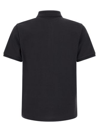 Moncler Logo-Embroidered Cotton Polo Shirt - Black