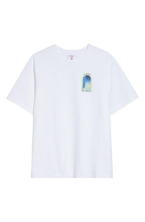 Casablanca Arches Classic Organic Cotton Graphic T-Shirt in Bright White Ersey at Nordstrom, Size Xx-Large