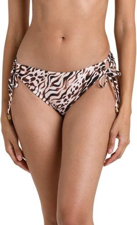 La Blanca Fierce Territory Adjustable Side Tie Bikini Bottoms in Taupe at Nordstrom, Size 16