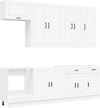 vidaXL Unidad De Cocina Porto 8 Uds. Blanco Madera De Ingenier&iacute;a Vidaxl